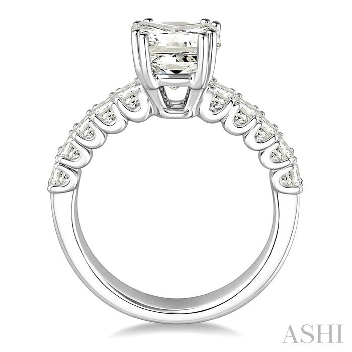 Princess Shape Semi-Mount Diamond Engagement Ring