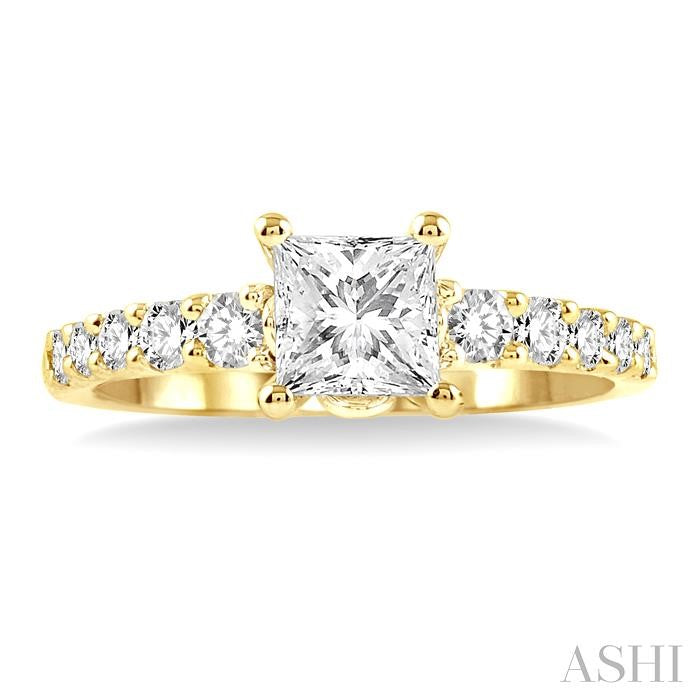 Princess Shape Semi-Mount Diamond Engagement Ring