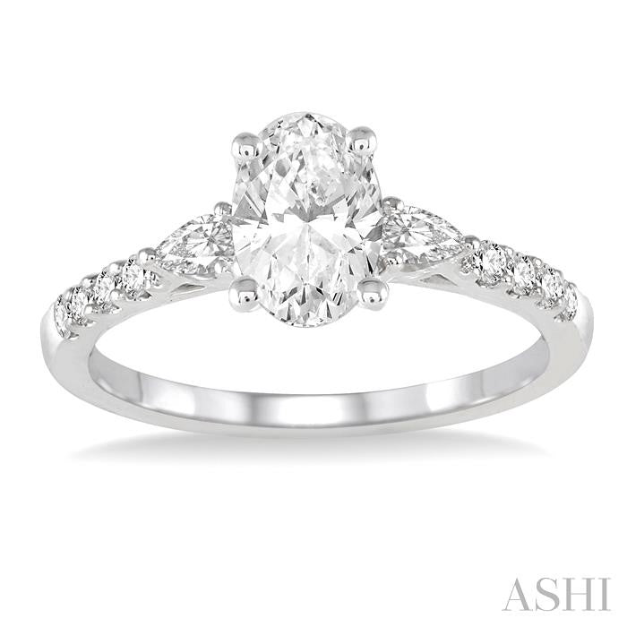 Oval Shape Semi-Mount Diamond Engagement Ring