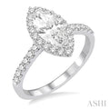 Marquise Shape Halo Diamond Engagement Ring