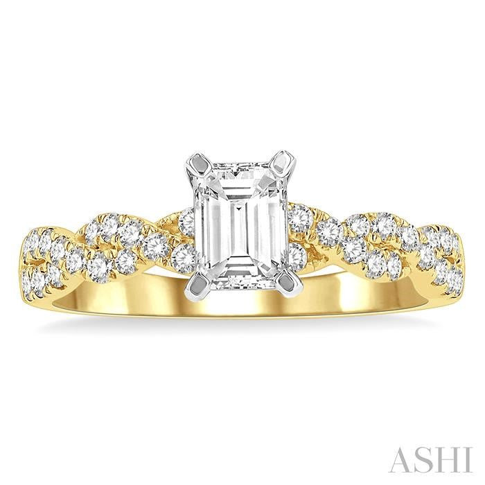 Emerald Shape Diamond Engagement Ring
