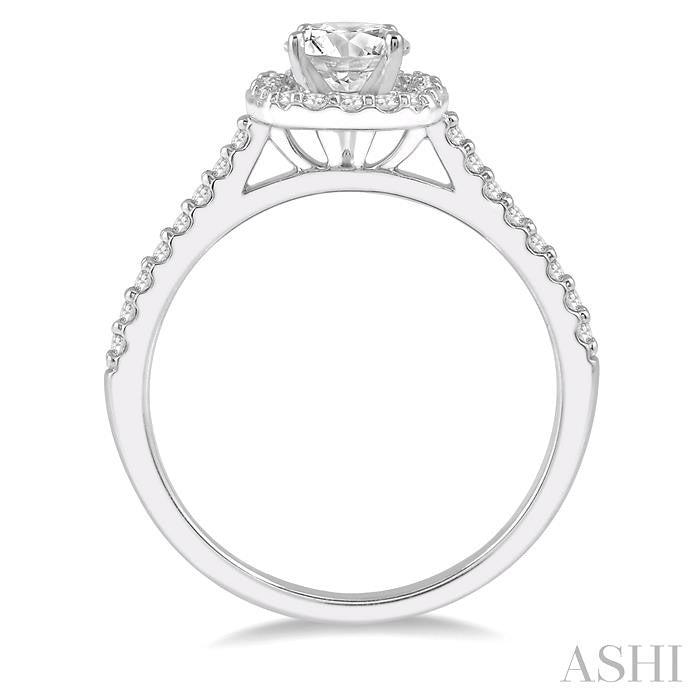 Cushion Shape Halo Diamond Engagement Ring