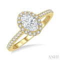 Oval Shape Halo Diamond Engagement Ring