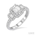 Emerald Shape Halo Diamond Engagement Ring