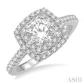 Cushion Shape Halo Diamond Engagement Ring