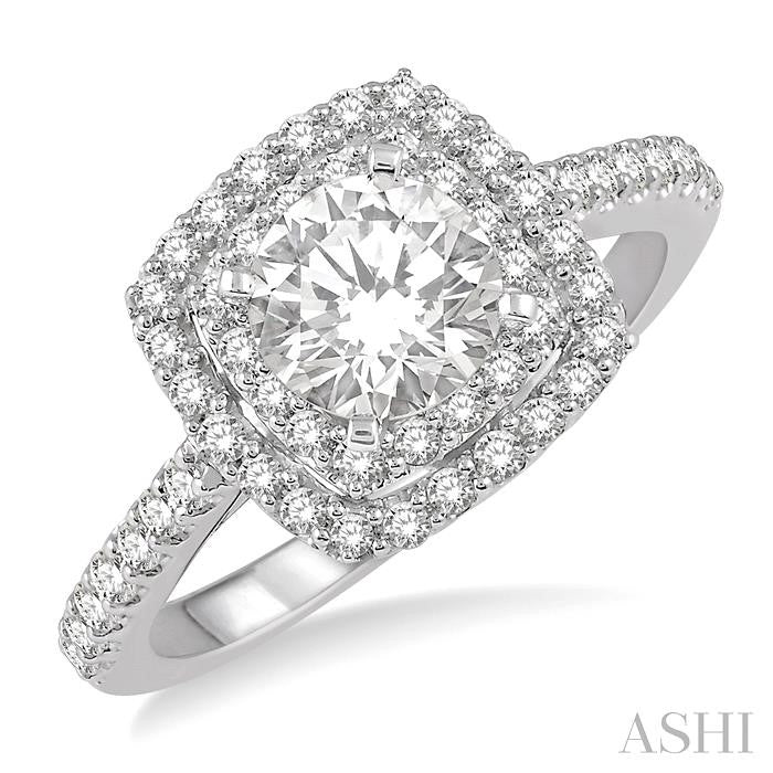 Cushion Shape Halo Diamond Engagement Ring