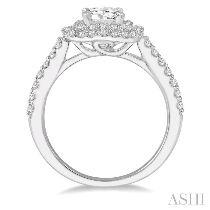 Cushion Shape Halo Diamond Engagement Ring
