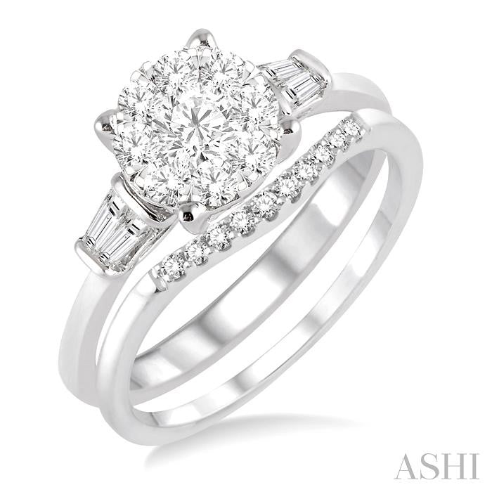 Round Shape Lovebright Diamond Wedding Set