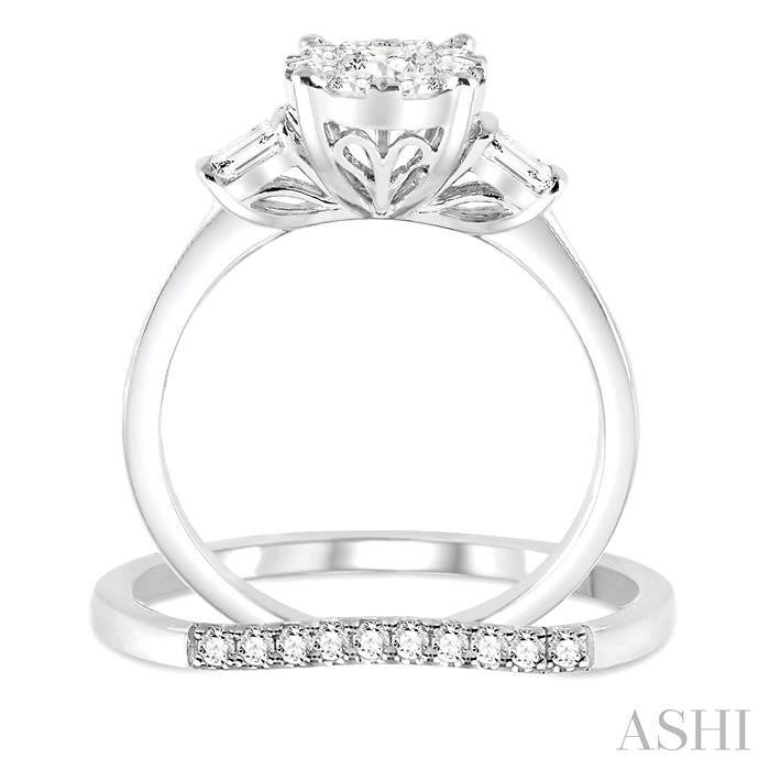 Round Shape Lovebright Diamond Wedding Set