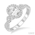 Oval Shape Halo Diamond Engagement Ring