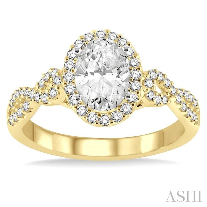 Oval Shape Halo Diamond Engagement Ring