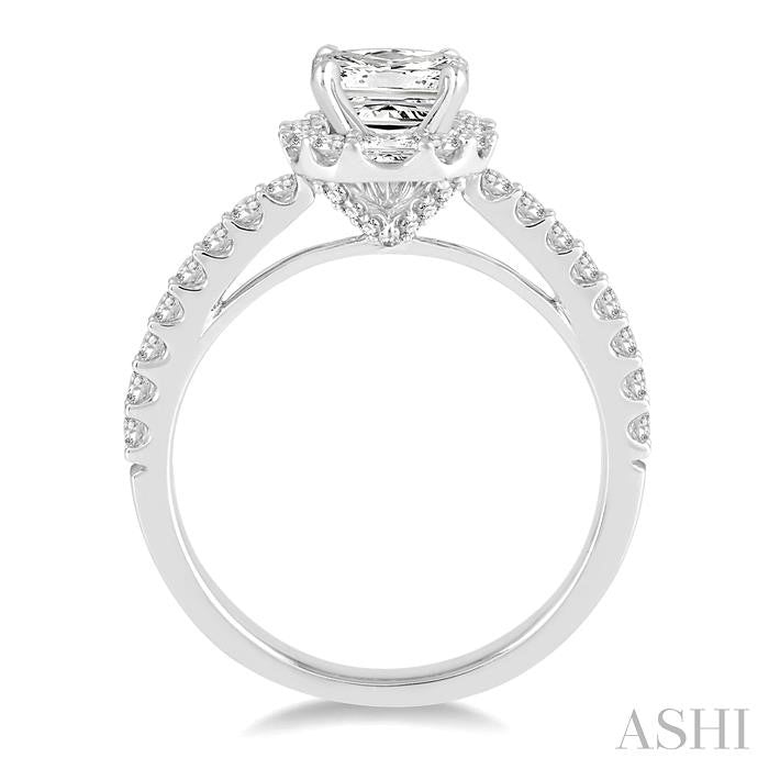 Princess Shape Halo Diamond Engagement Ring