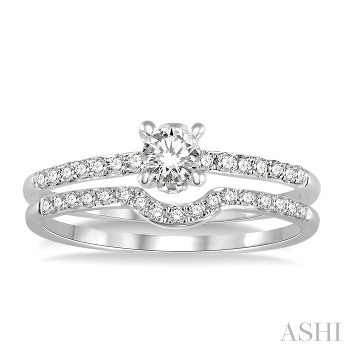 Round Shape Diamond Wedding Set