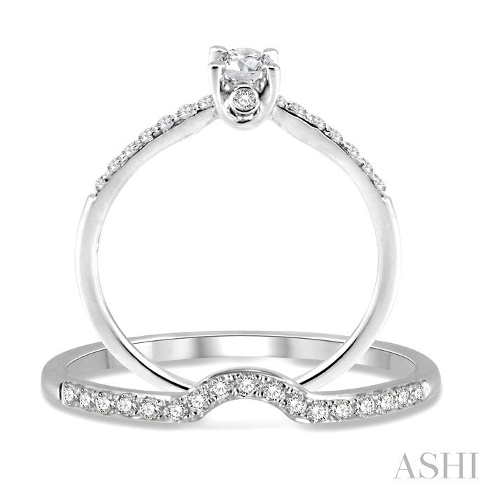 Round Shape Diamond Wedding Set