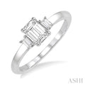 Emerald Shape Diamond Engagement Ring