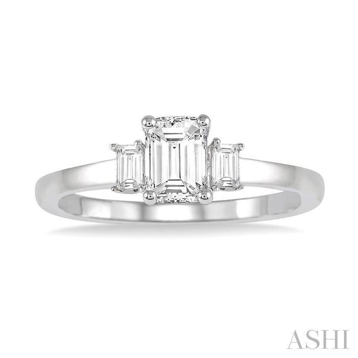 Emerald Shape Diamond Engagement Ring