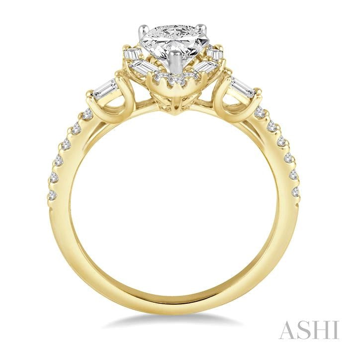 Pear Shape Halo Diamond Engagement Ring