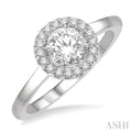 Round Shape Semi-Mount Halo Diamond Engagement Ring
