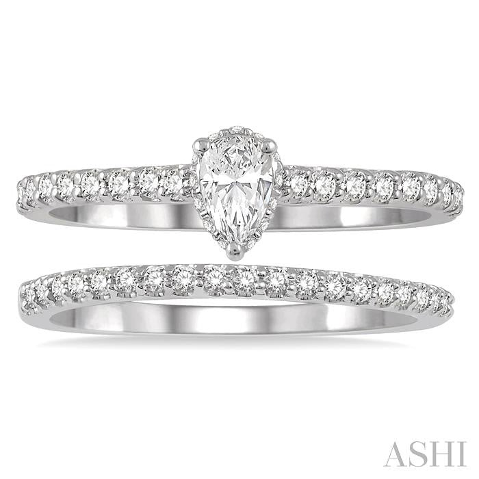 Pear Shape Diamond Wedding Set