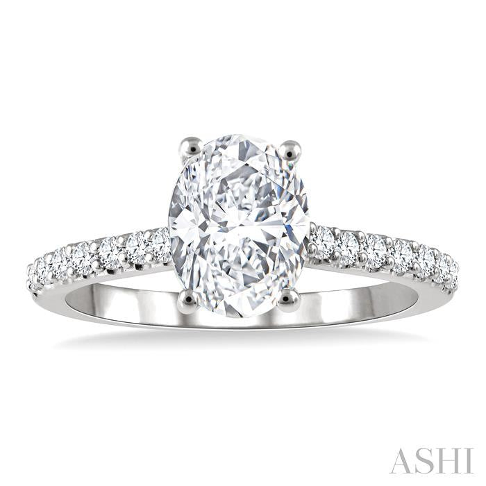 Oval Shape Semi-Mount Diamond Engagement Ring