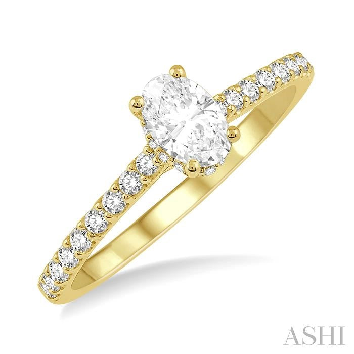 Oval Shape Semi-Mount Diamond Engagement Ring