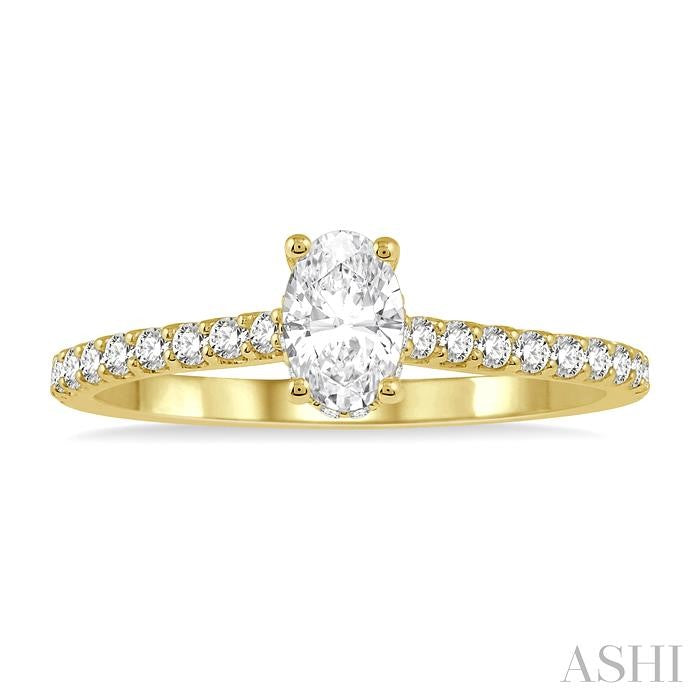 Oval Shape Semi-Mount Diamond Engagement Ring