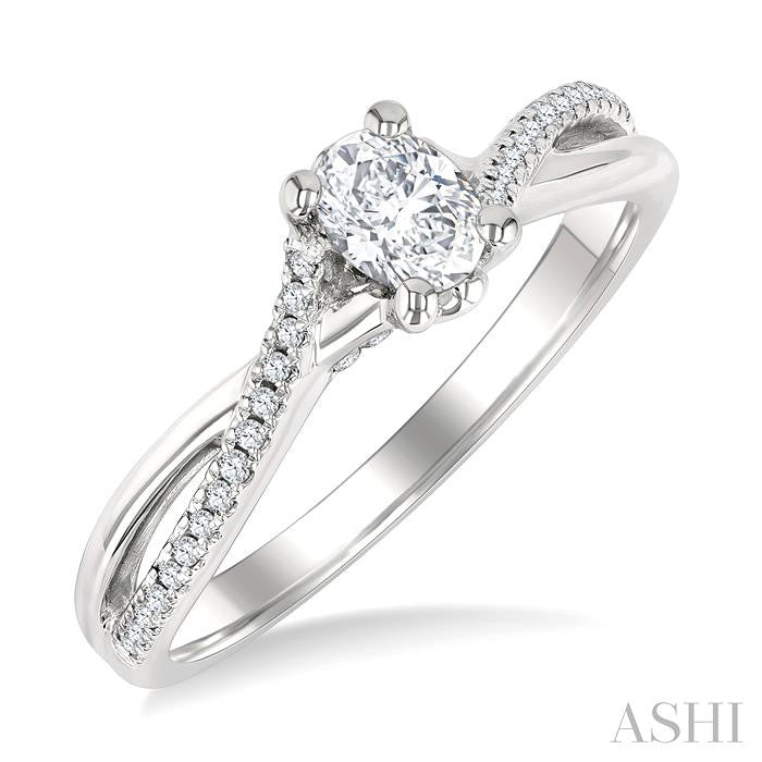 Oval Shape Semi-Mount Diamond Engagement Ring