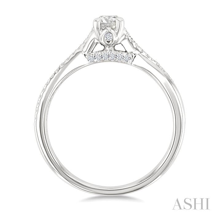 Oval Shape Semi-Mount Diamond Engagement Ring