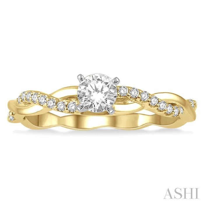 Round Shape Semi-Mount Diamond Engagement Ring