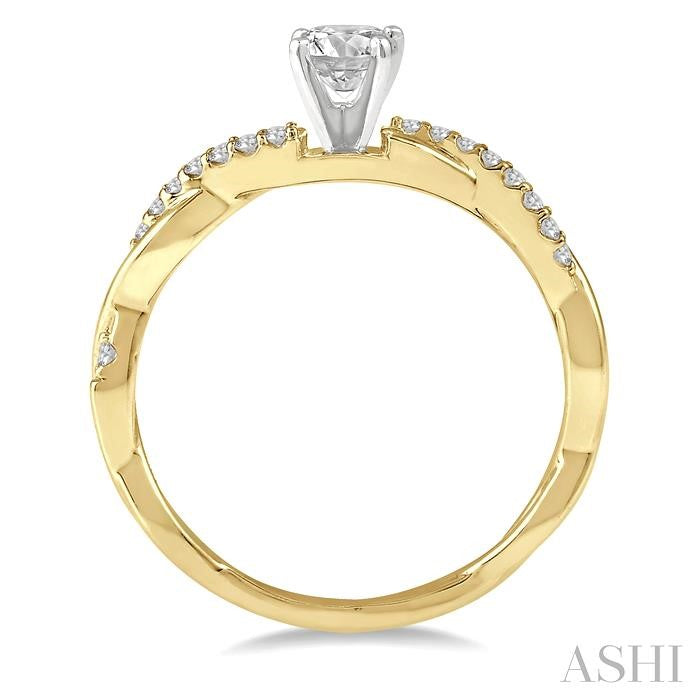 Round Shape Semi-Mount Diamond Engagement Ring