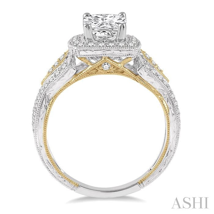Princess Shape Halo Diamond Engagement Ring