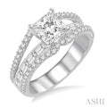 Princess Shape Semi-Mount Diamond Engagement Ring