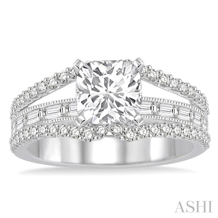 Princess Shape Semi-Mount Diamond Engagement Ring