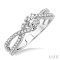 Round Shape Semi-Mount Diamond Engagement Ring
