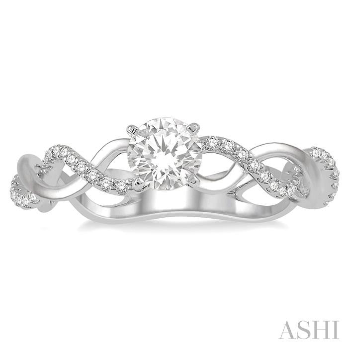 Round Shape Semi-Mount Diamond Engagement Ring