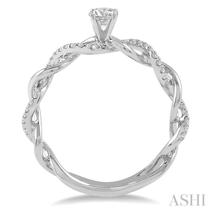 Round Shape Semi-Mount Diamond Engagement Ring