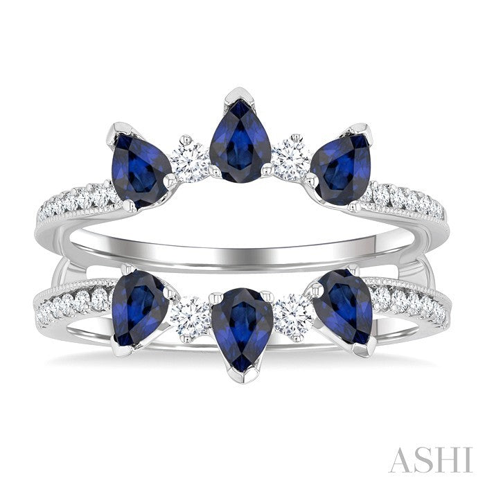 Pear Shape Gemstone & Diamond Insert Ring