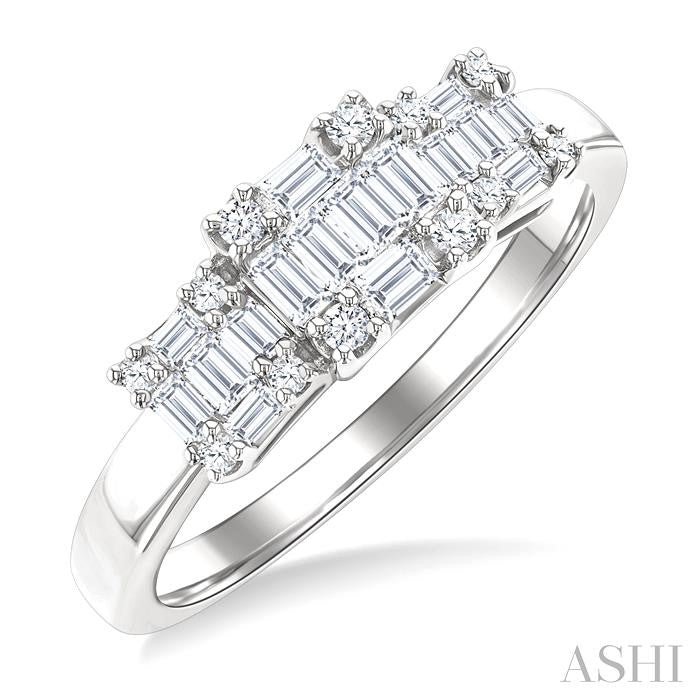 Princess Shape Past Present & Future Fusion Diamond Engagement Ring