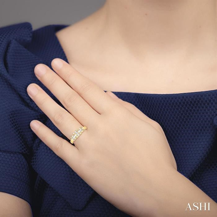 Princess Shape Past Present & Future Fusion Diamond Engagement Ring
