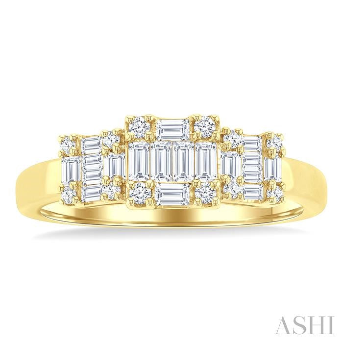 Princess Shape Past Present & Future Fusion Diamond Engagement Ring