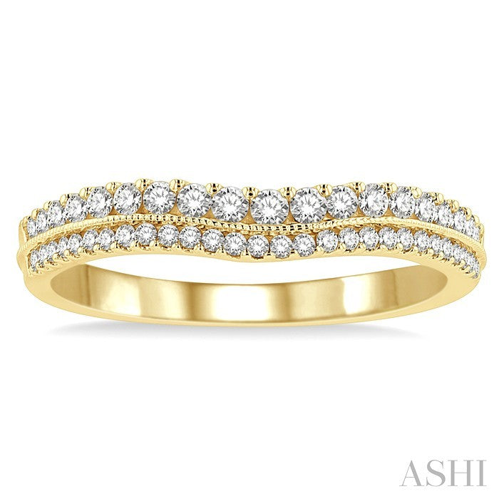 Curved Diamond Wedding Band
