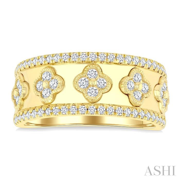 Clover Diamond Fashion Wide Band