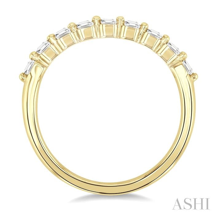 Emerald Shape Half Eternity Diamond Band