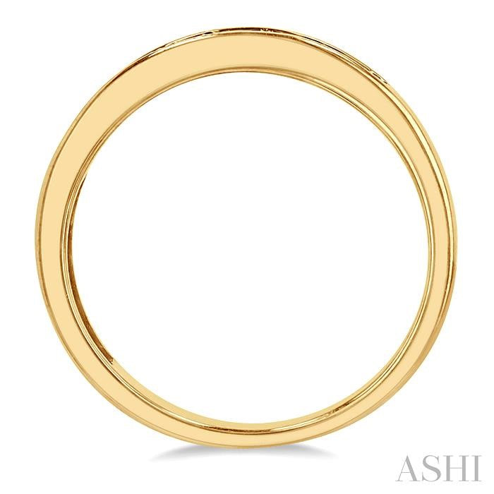 Channel Set Alternate Gemstone & Diamond Wedding Band