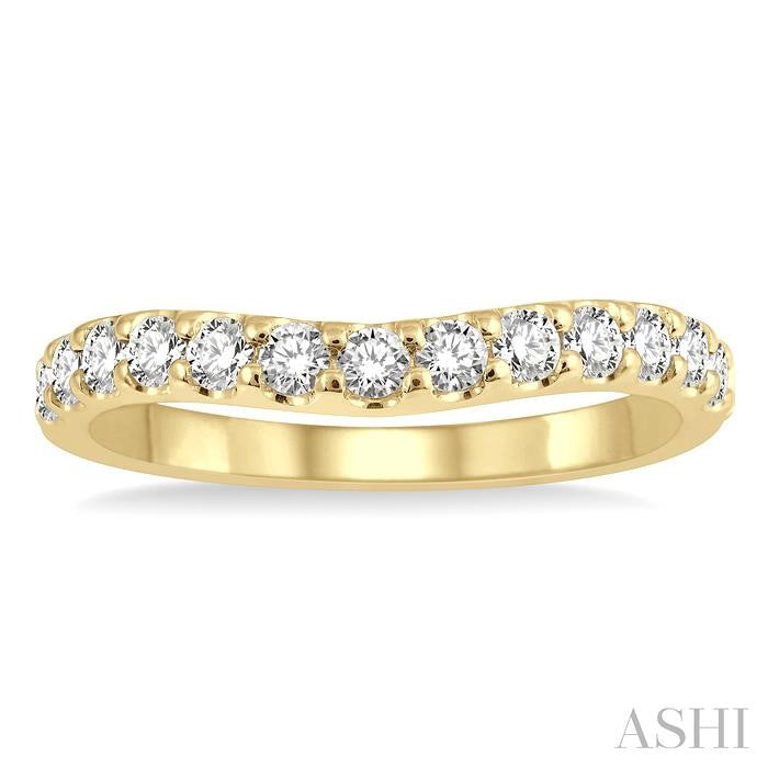 Curved Diamond Wedding Band