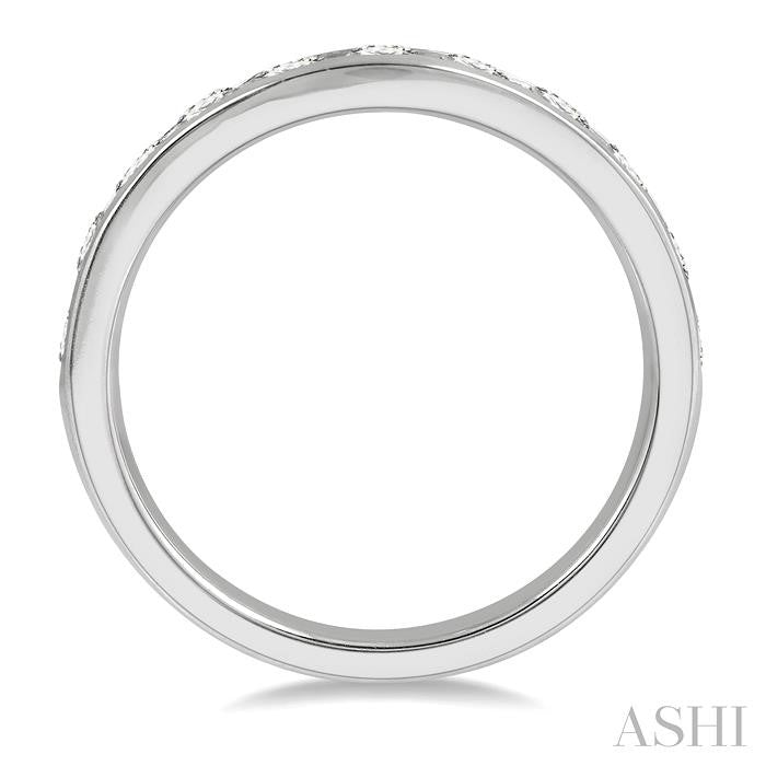 Channel Set Curved Diamond Wedding Band