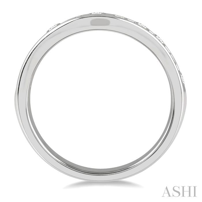 Channel Set Curved Diamond Wedding Band