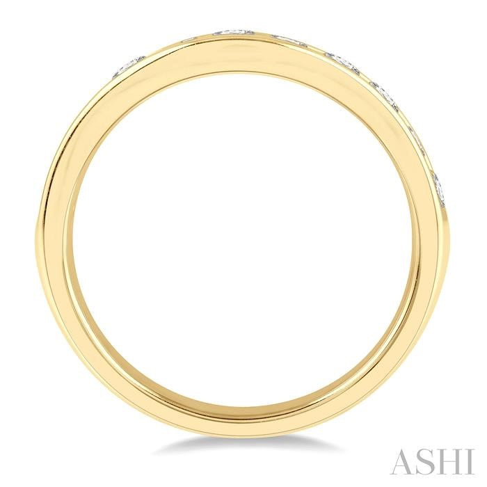 Channel Set Curved Diamond Wedding Band