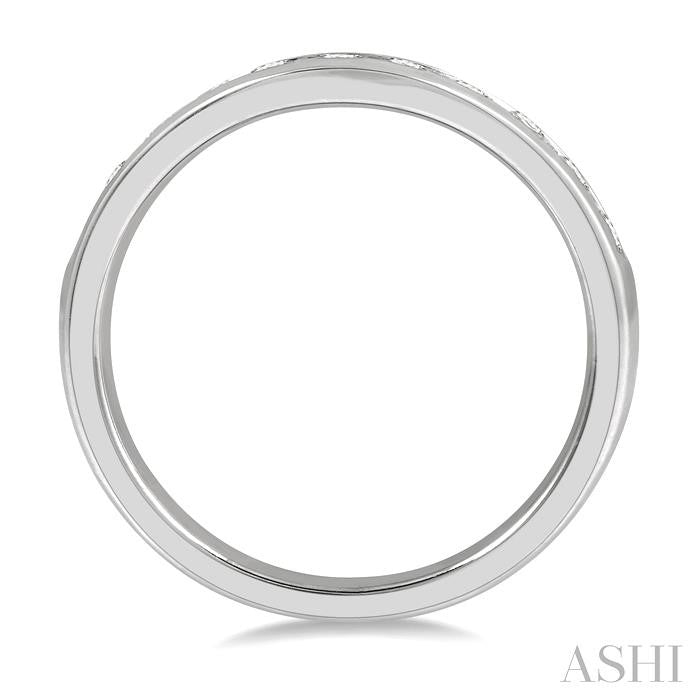 Channel Set Curved Diamond Wedding Band