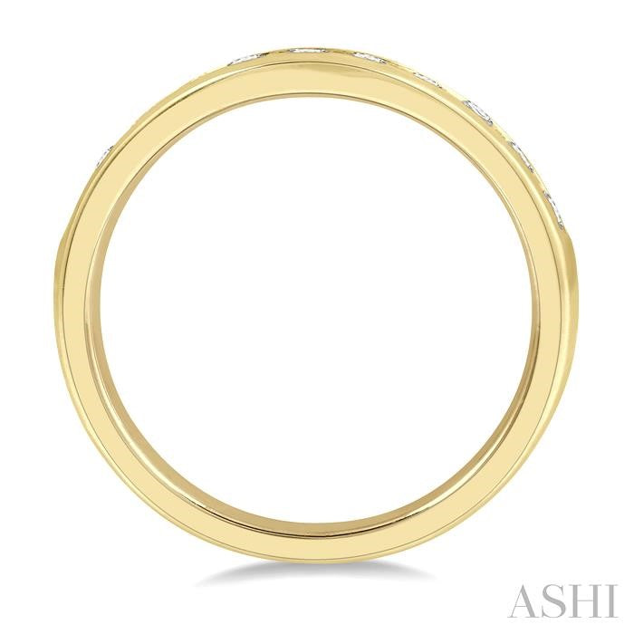 Channel Set Curved Diamond Wedding Band